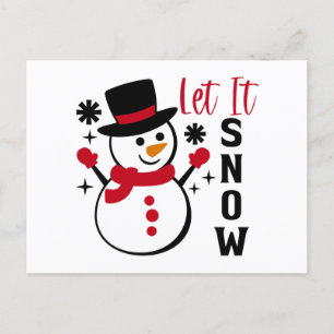 Let it Snow Snowman Holiday Postcard