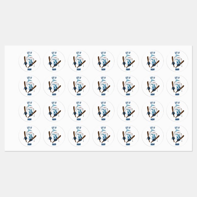 Let It Snow! Snowman Iron on Labels (Sheet)