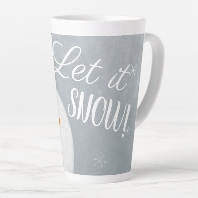 Let It Snow Snowman Latte Mug (Right Angle)