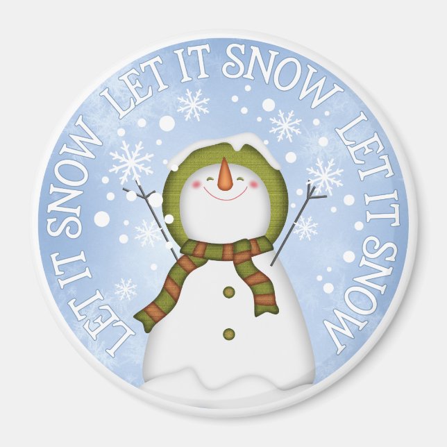 Let it Snow Snowman Magnet (Front)