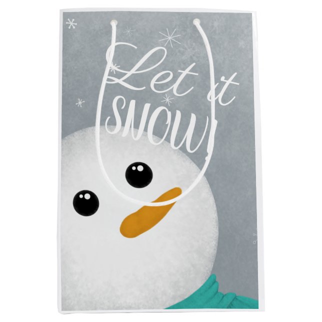 Let It Snow Snowman Medium Gift Bag (Front)