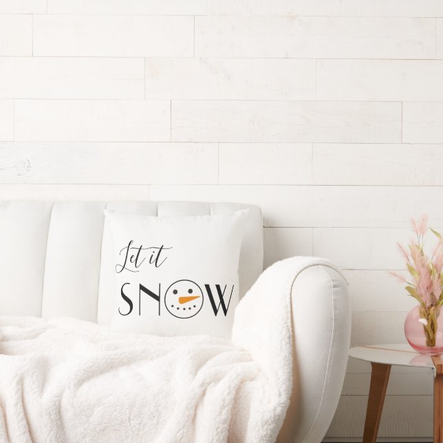 Let it Snow Snowman Minimalist Modern Cushion (Couch)