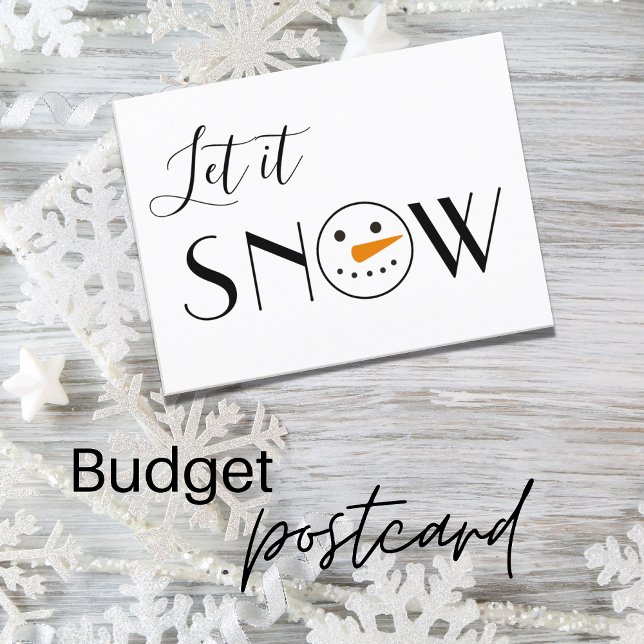 Let it Snow Snowman Modern Holiday Postcard (Creator Uploaded)