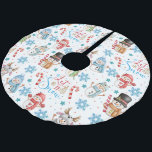 Let it Snow Snowman Pattern Christmas Brushed Polyester Tree Skirt<br><div class="desc">Let it Snow Snowman Pattern Christmas Tree Skirt, Perfect for giving as a gift for father, mother, son, daughter, sister, brother, grandparents, boyfriend, girlfriend, husband, wife, uncle, teacher, or family. For anyone who you love. Happy new year, this Tree Skirt set perfect way for both traditional and unconventional gift-givers. The...</div>