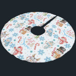 Let it Snow Snowman Pattern Christmas Brushed Polyester Tree Skirt<br><div class="desc">Let it Snow Snowman Pattern Christmas Tree Skirt, Perfect for giving as a gift for father, mother, son, daughter, sister, brother, grandparents, boyfriend, girlfriend, husband, wife, uncle, teacher, or family. For anyone who you love. Happy new year, this Tree Skirt set perfect way for both traditional and unconventional gift-givers. The...</div>