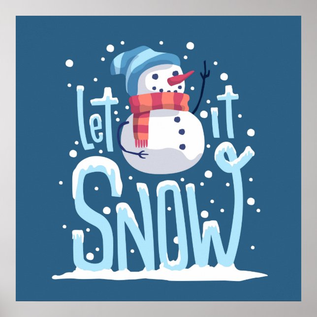 Let It Snow Snowman Poster (Front)