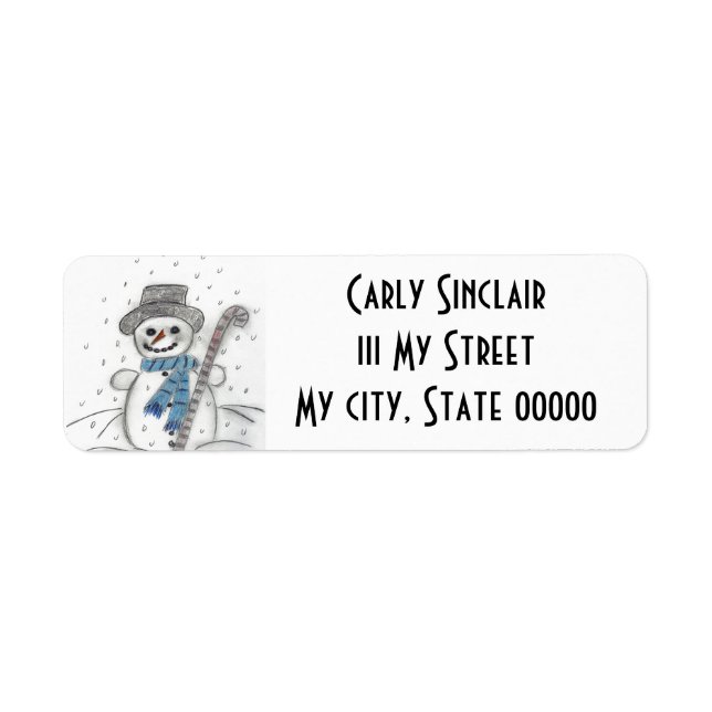Let It Snow Snowman Return Address Label (Front)