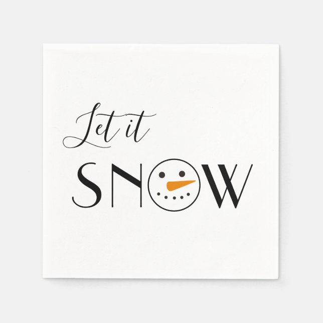 Let it Snow Snowman Simple Napkin (Front)