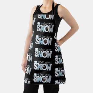 Let It Snow Snowman Winter Snowflakes Season Apron