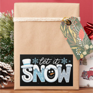 Let It Snow Snowman Winter Snowflakes Season Rectangular Sticker
