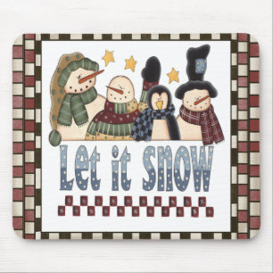 Let It Snow Snowmen Christmas Mousepad