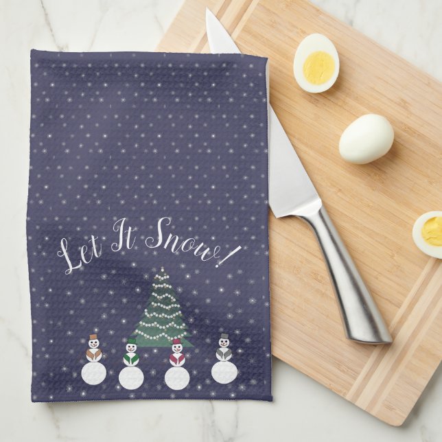 Let It Snow! Snowmen Tea Towel (Quarter Fold)