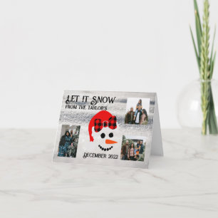 Let it Snow Snowwoman Folded Photo Christmas Card
