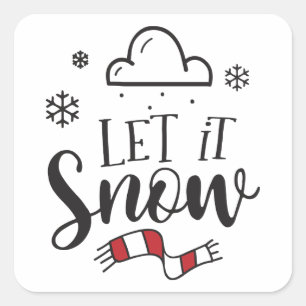 Let It Snow Square Sticker