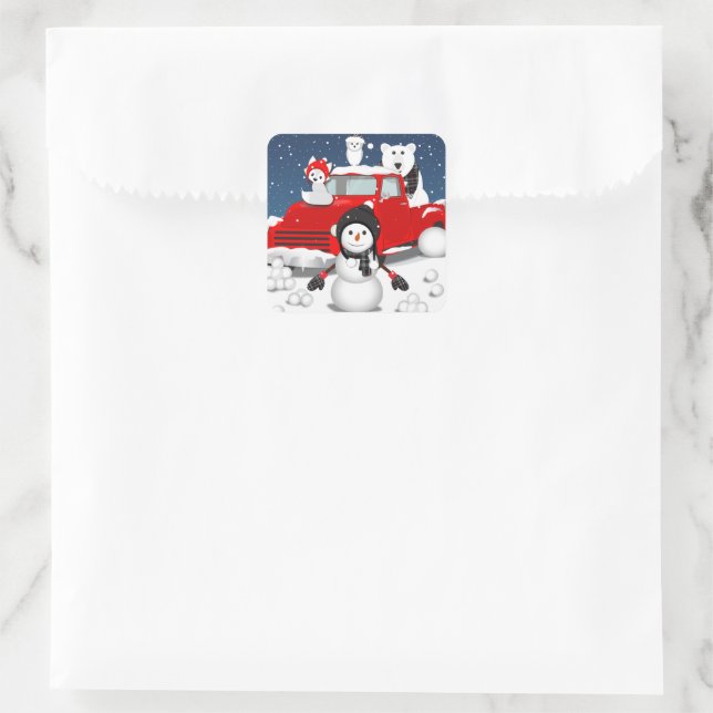 Let It Snow Square Sticker (Bag)