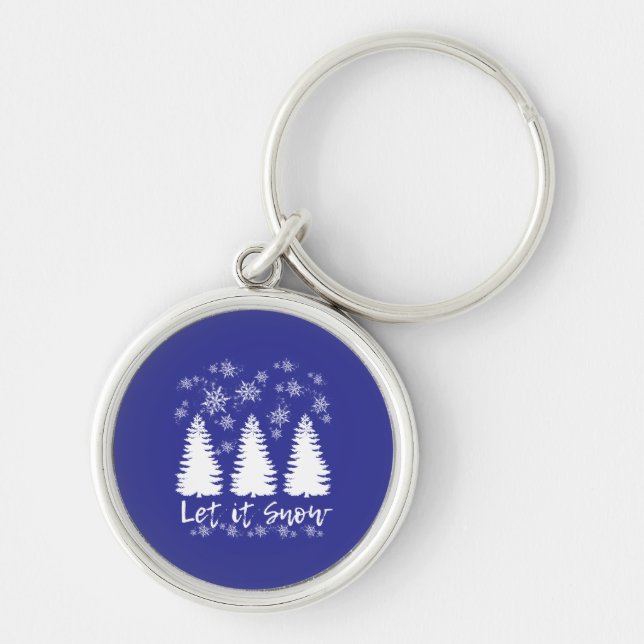 Let it Snow Stretched Canvas Print Key Ring (Front)