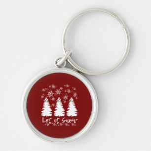 Let it Snow Stretched Canvas Print Key Ring