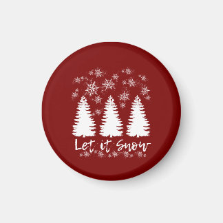 Let it Snow Stretched Canvas Print Magnet