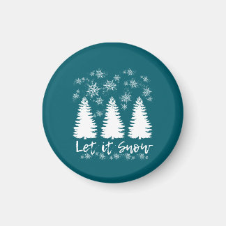 Let it Snow Stretched Canvas Print Magnet