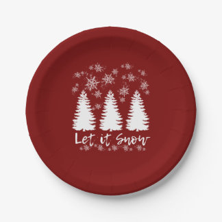 Let it Snow Stretched Canvas Print Paper Plate