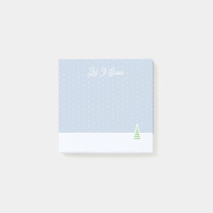 Let It Snow Tiny Winter Tree Ice Blue Polka Dots Post-it Notes