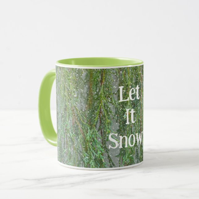 Let It Snow Tree Snowing Mug Cup (Front Left)
