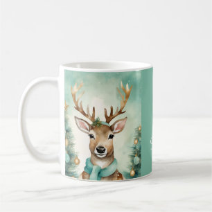 "Let It Snow" Turquoise & Gold Cozy Christmas Coffee Mug