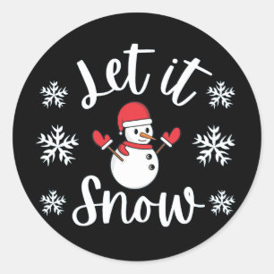Let It Snow Winter Christmas  Classic Round Sticker