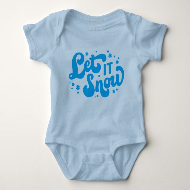 Let It Snow Winter Design Baby Bodysuit (Front)