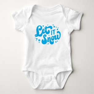 Let It Snow Winter Design Baby Bodysuit