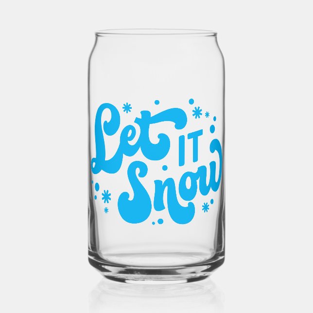 Let It Snow Winter Design Can Glass (Front)