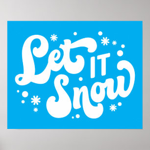 Let It Snow Winter Design Poster