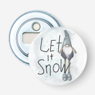 Let it Snow Winter Gnome Bottle Opener