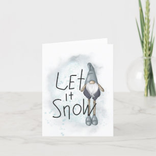Let it Snow Winter Gnome Thank You Card