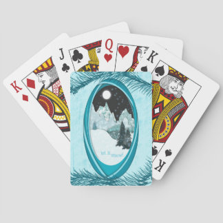 Let It Snow Winter Poker Cards Snowy Mountains