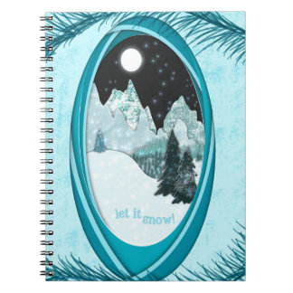 Let It Snow Winter Poker Cards Snowy Mountains Notebook
