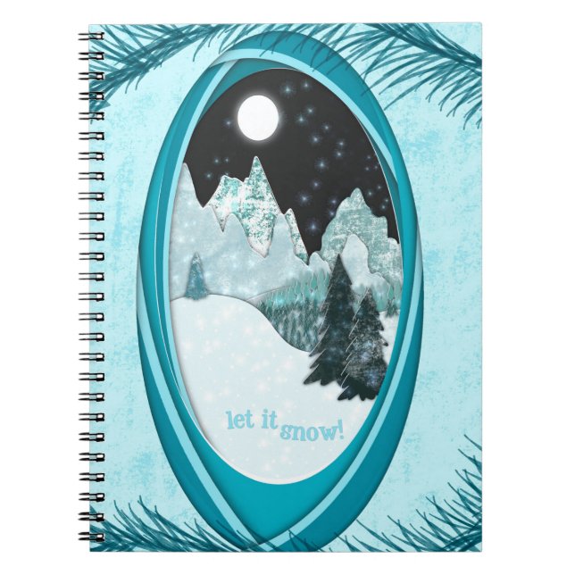 Let It Snow Winter Poker Cards Snowy Mountains Notebook (Front)
