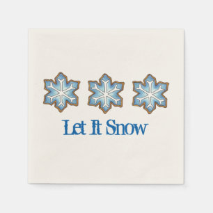 Let It Snow Winter Snowflake Christmas Hanukkah Napkin