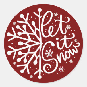 Let It Snow Winter Snowflake Holiday Season Classic Round Sticker