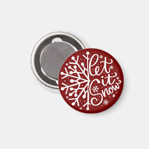 Let It Snow Winter Snowflake Holiday Season Magnet