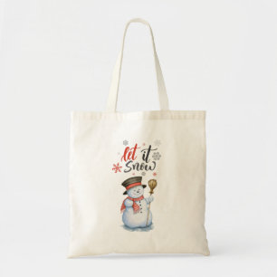 Let It Snow Winter Snowman Tote Bag
