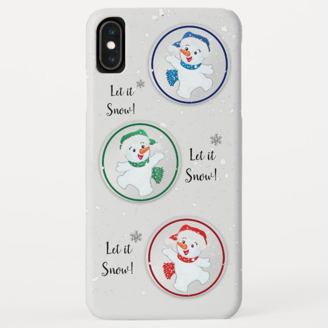 Let it Snow Winter Snowmen Cartoon Case-Mate iPhone Case (Back)