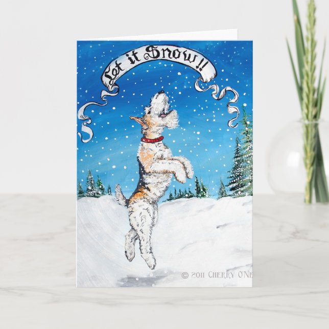 Let it Snow Wire Fox Terrier! Holiday Card (Front)