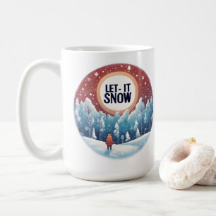 Let It Snow with Beautiful Vintage Landscape Coffee Mug