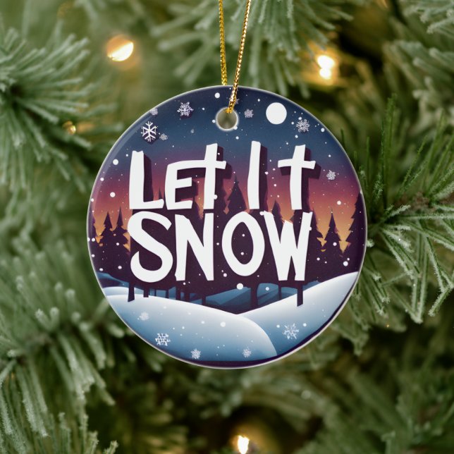 Let It Snow with Beautiful Winter Wonderland Ceramic Ornament (Tree)