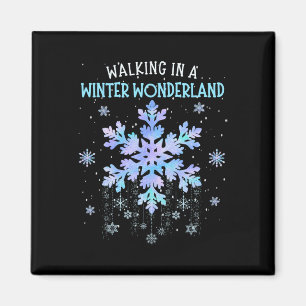 Let It Snow Xmas Winter Holidays Family Women Kids Magnet