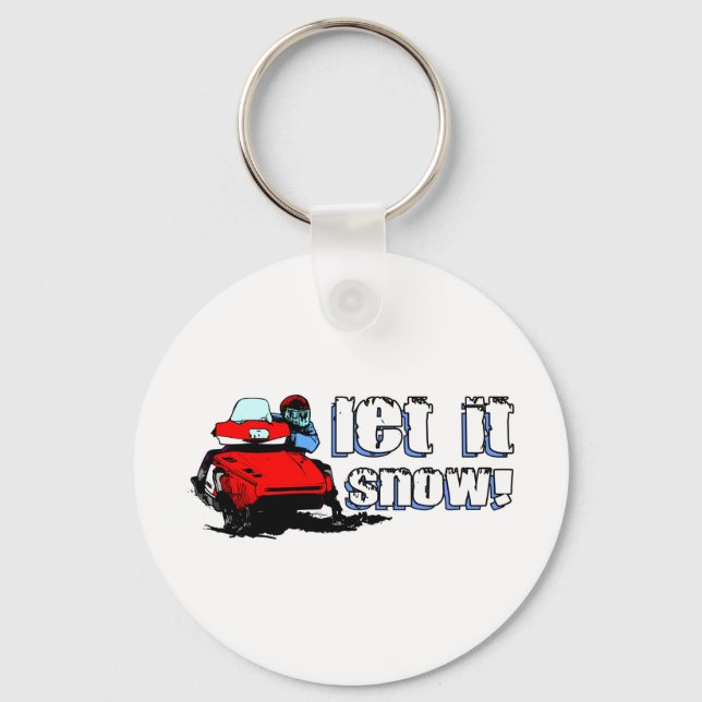 Let It Snowmobile Key Ring (Front)