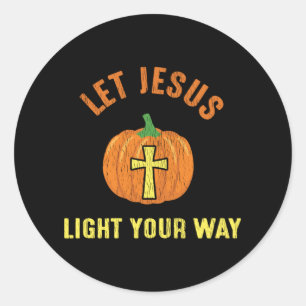 Let Jesus Light Your Way Thanksgiving Christian Classic Round Sticker