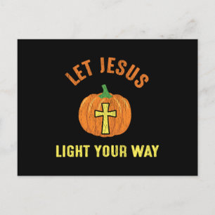 Let Jesus Light Your Way Thanksgiving Christian Postcard