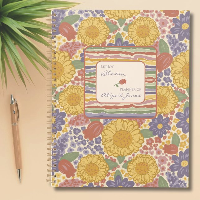 Let Joy Bloom – Personalised Floral Planner (Let Joy Bloom – Personalized Floral Planner with Editable Name)